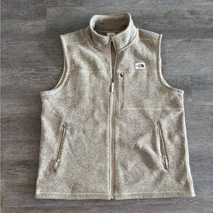 The North Face Fleece Vest Mens XL Tan Sherpa Fleece Lined Warm Outdoor